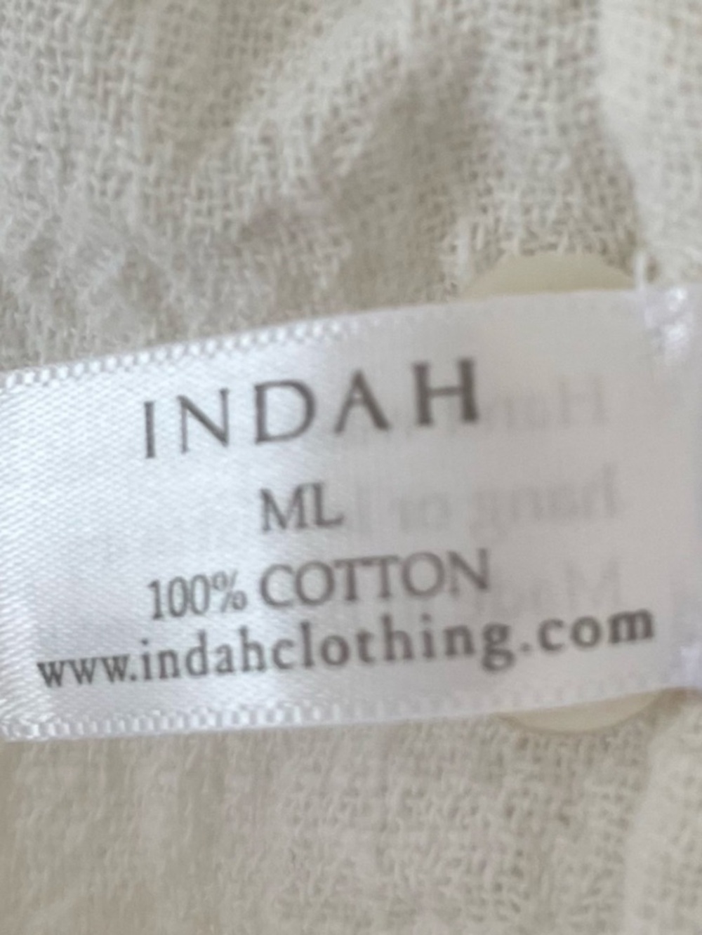 INDAH Beachy Cotton Gauze Button-up Shirt M/L - Picture 12 of 15